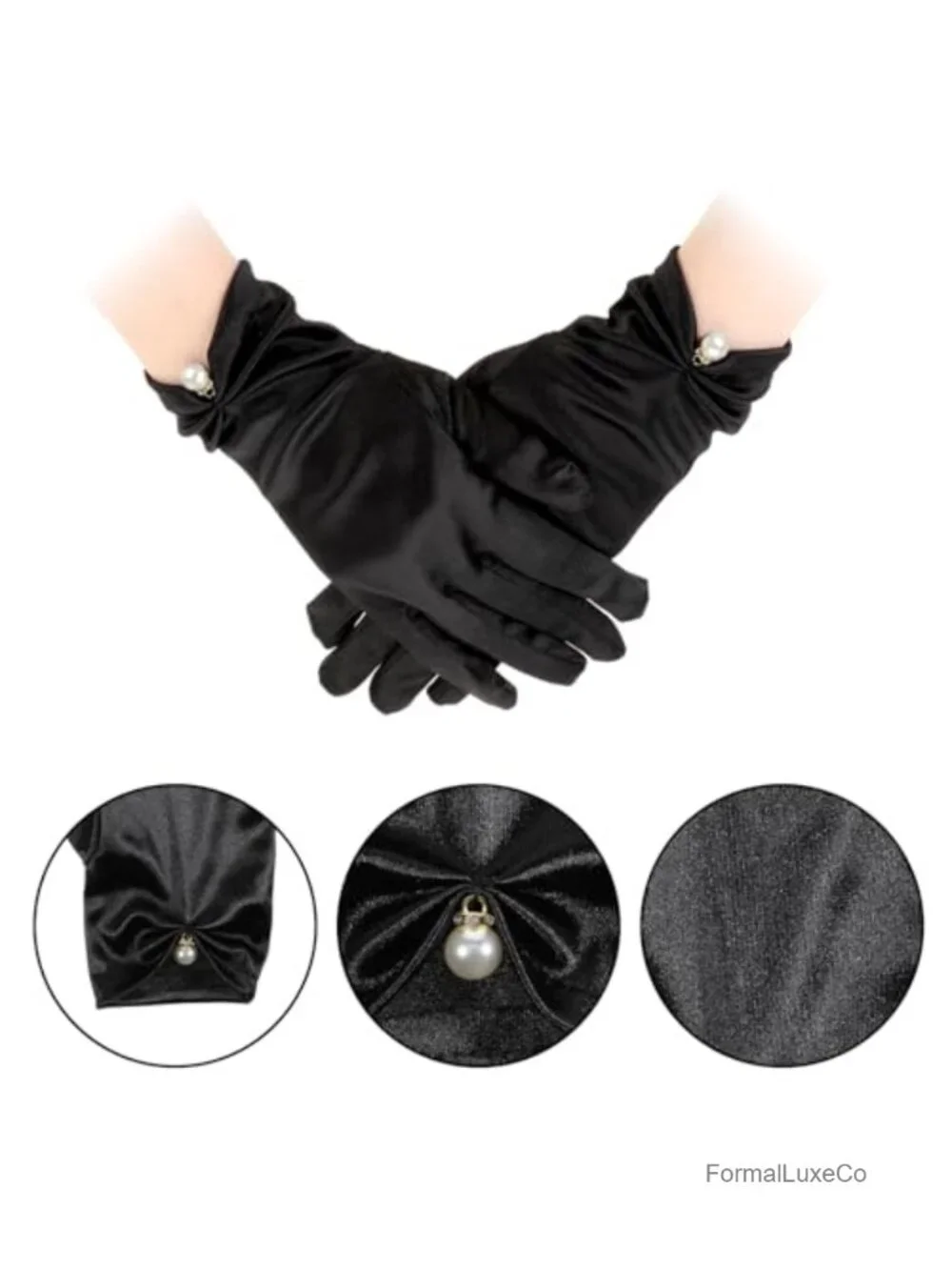 Trinkrittey 3 Pairs Women Long Satin Gloves Elbow Length Opera Gloves